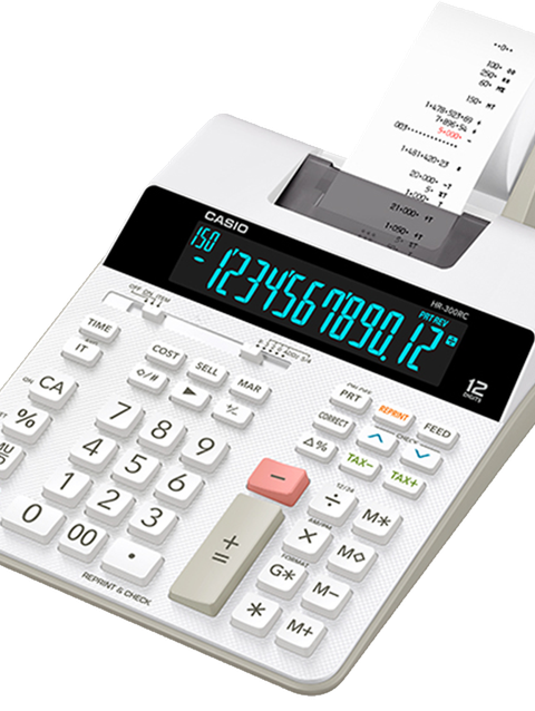 Printing Calculators HR-300RC Illuminated LCD Printing Calculator